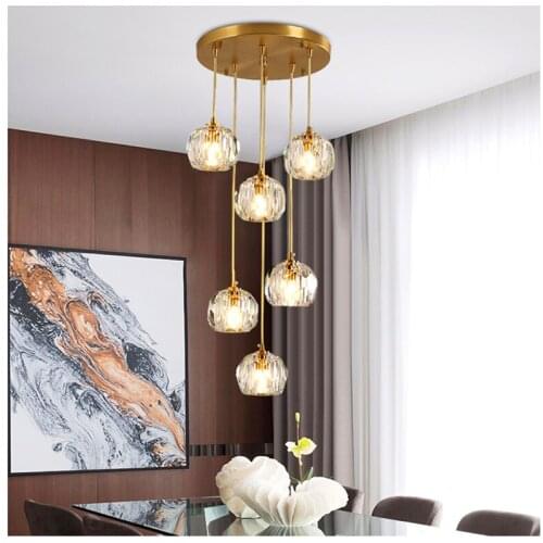 Modern LED Crystal Pendant Lights Gold Luxury Hanging Lamp For Bedroom LIving Room Decoration Iron Home Decora Lighting Fixtures