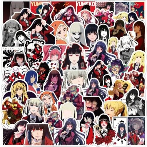 100pcs anime Kakegurui Stickers Cartoon Graffiti Sticker Laptop Skateboard Guitar Suitcase Motorcycle Girls Vsco Decals Sticker