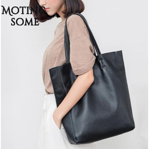 Simple Style Genuine Leather Women Tote Bag High Quality Cowhide Large Shopper Bag Female Totes Calfskin Shoulder Bag 2021 New
