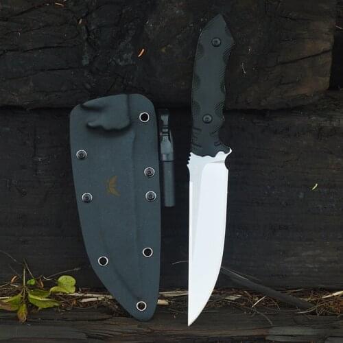 Outdoor Tactical Knife Kydex Sheath D2 Blade K10 Fiber Handle Fixed Blade Camping Survival Tool Field Defense Fishing Hunt EDC