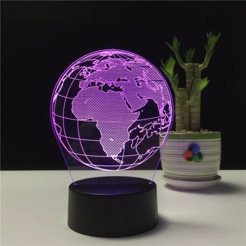 USB Night Light 3D Earth Globe Table Lamp Creative 7 Color LED Lamp Change Remote Control Bedside Decor for Kids Gift