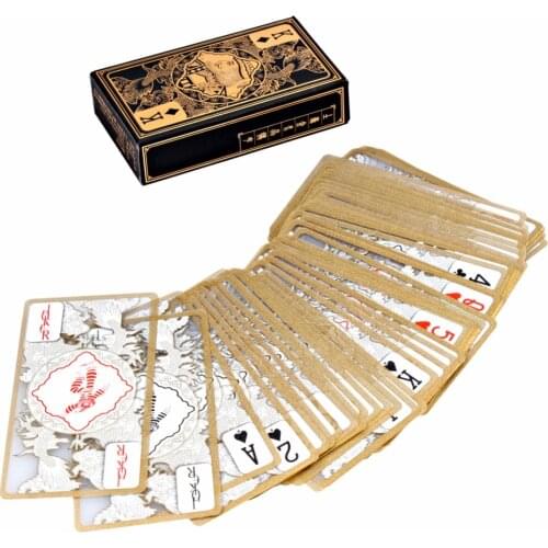 Waterproof Transparent Pvc Poker Gold Edge Playing Cards Dragon Novelty High Quality Collection Board Game Gift Durable
