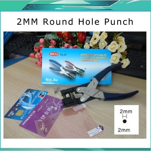 High Quality 2MM Round Hole Punch (8 Sheets) Free Shipping Hand Held Type