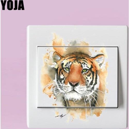 YOJA Pretty Beast Magic Switch Tiger Head Wall Sticker Room Decor Interesting Colored Cool 14ss0044
