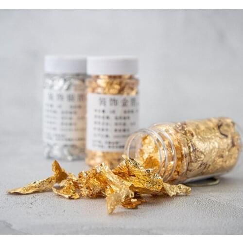 1PC Edible Grade Gold Leaf Schabin Flakes 24K Gold Dishes Dessert Cake Decorative Tool Birthday Party Wedding Cake Decoration