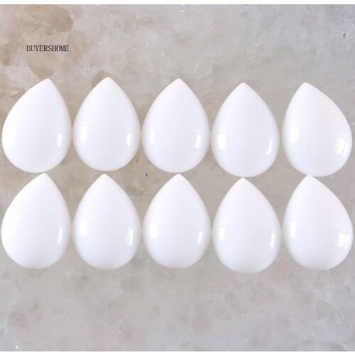 10Pcs 18x13MM Water Drop Natural Stone Beads White Porcelain Stone CAB Cabochon For Making Necklace Earrings Bracelets K818