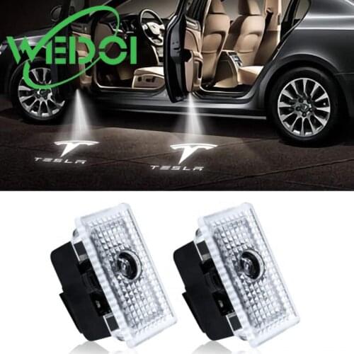 2PCS Welcome Light Door Car For Tesla Model 3/Y/S/X Car LED Projector Laser Logo Light Ghost Shadow LED Door Lamp