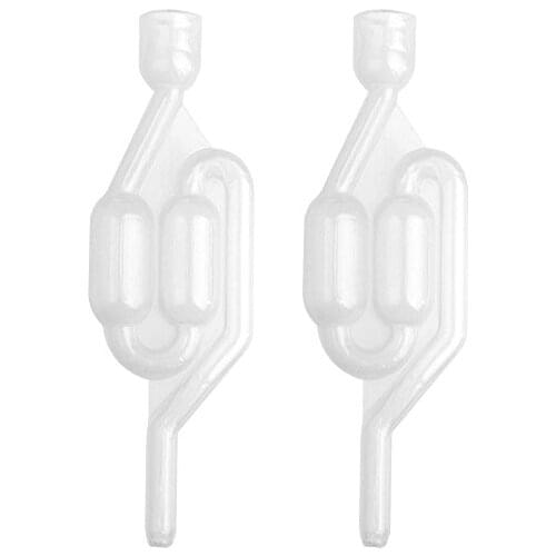 2Pcs S Shape Air Lock Bubble Grommet Exhaust Water Seal Valve with Cork Beer Wine Making Tools