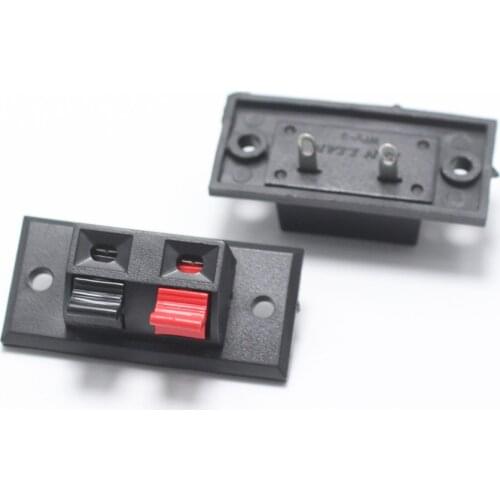 2pcs WP External Banana jack 2Pin Speaker Amplifier Wire Clip Audio Socket WP2-1 2 Pole LED Spring Terminal Switch