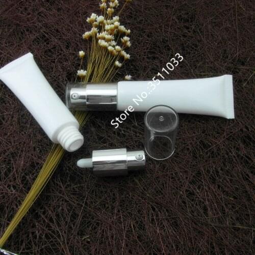 30PCS 30g 30ml White Plastic Hose Soft Bottle With Pressed Airless Pump Cosmetic Foundation Sunscreen Sunblock Packaging Tube