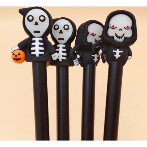 4pcs/lot Halloween Skull Neutral BZNVN Creative School For Children Simple 0.5mm Gel Pen