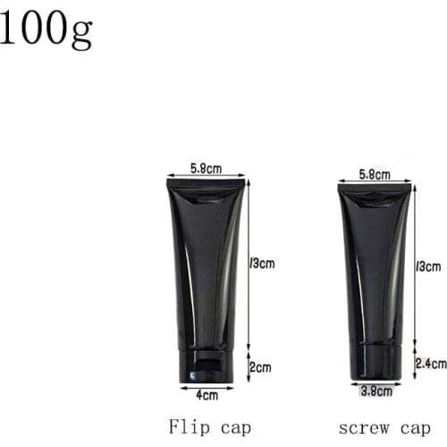 50pc 100g Travel Plastic Lotion Portable Bottle Rotated Cap black Cosmetic Empty Tube Hose Refillable Makeup Bottle Liquid soap