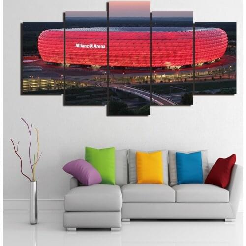 5D Diy Round Square Diamond Embroidery Bayern Munich Allianz Arena Group 5Pieces Cross Stitch Full Diamond PaintingZP-4658