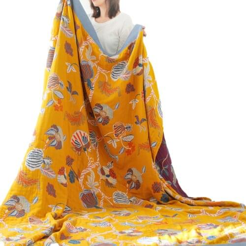 Bohemia Cotton Flowers Sofa Cover toweling coverlet Travel Breathable Chic Large Throw Blanket High quality Nap Living Room