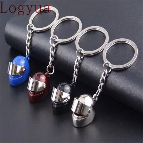 200pcs/lot High quality 4 Colors Cool Keyring 3D Car Motorcycle Bicycle Helmet Auto Key Chain Ring Keychain For Men Women