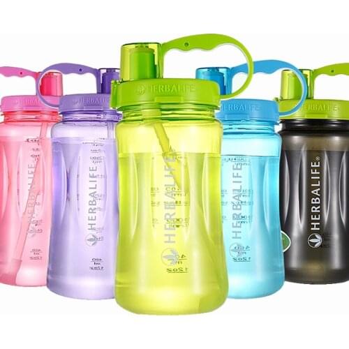 1000ml/2000ml 6 color Herbalife Nutrition 24hour Drinkware protein shaker Camping Hiking Straw Water Bottle Space bottle