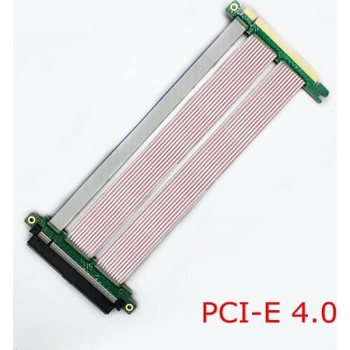 PCIe x16 Riser Cable Gen 4 High Speed PC Graphics Card PCI-E 4.0 16x Extension Cable Flexible Full Speed for GPU 1U 2U Chassis