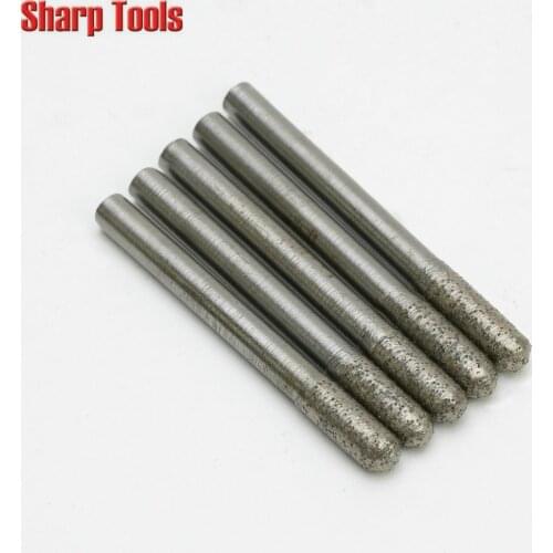 5pc 6MM Ball Nose Endmill Sintered Diamond Engraving Tools CNC Router Tools Cutter for Stone/Granite/Marble 3D Milling Engraving