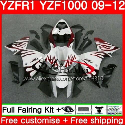 Body For YAMAHA YZF-R1 TOP red flames YZF1000 R 1 YZF-1000 77SH7 YZF 1000 YZFR1 09 10 11 12 YZF R1 2009 2010 2011 2012 Fairings
