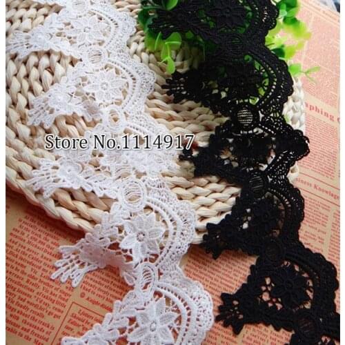 Free Shipping High Quality Off-white Milk-silk Embroidered Lace Trim Accessories DIY Fabric Material Width 10cm 5Yds/lot
