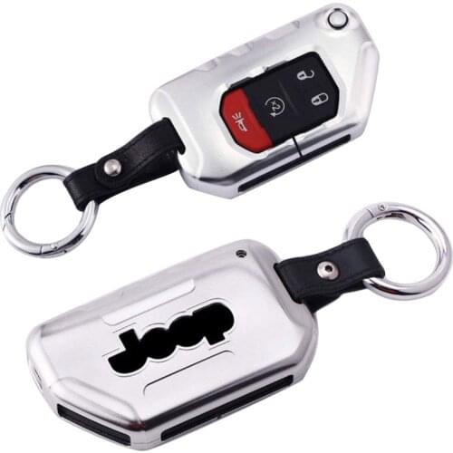 Kwaks Car Key Protection Case Buckle Metal Aluminum Alloy Key Cover For Jeep 2018 Wrangler