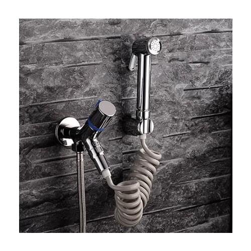 Brass chrome shattaf Women Hand held Bidet Shower set Mixer Portable bidet spray faucet with elastic hose ducha higienica