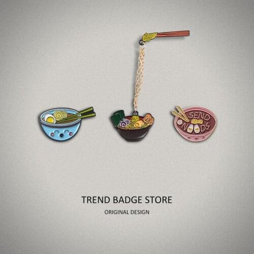 Lovely cartoon ramen brooch enamel joker noodle bowl brooch alloy brooch