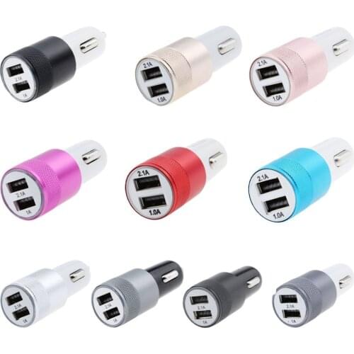 Mini 2 Port USB Car Charger 2.1A Universal Dual Double USB Cell Mobile Phone Charging Adapter For phone