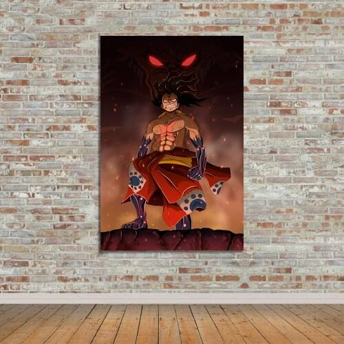 Wall Art Poster HD Prints Modular Pictures One Piece Fanart Monkey D Luffy Wano Canvas Painting Japanese Anime Home Decoration