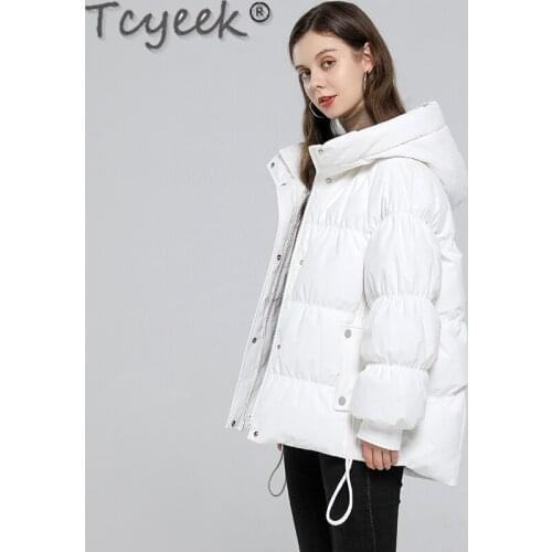 Tcyeek Casual Hooded Parkas Women 90% White Duck Down Coats Femme Fashion Solid Thick Jackets Famale Chaquetas Para Mujer SQQ416