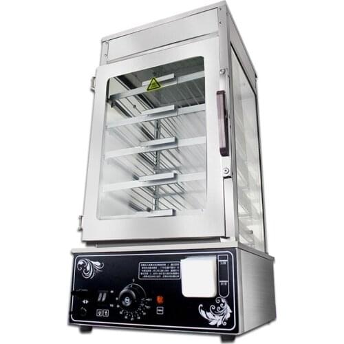 HX-500H Commercial Steamed Bun Xiao Long Bao Machine Desktop Large Capacity Steaming Cabinet Glass Buns Mobile Heating Cabinet