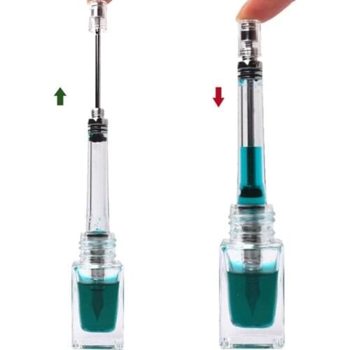 Transparent Vacuum Negative pressure Fountain Pen EF/F Nib 0.38/0.5mm Ink Pen Business Gift