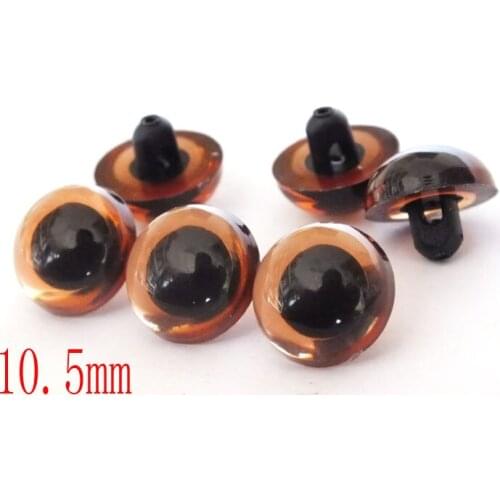 10.5mm brown color Better 200PCS Buttons Round Domed Mushroom Sewing Shank DIY Animal Eyes for Toy Craft