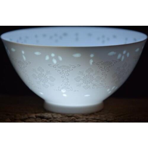 Rare Old Chinese MingDyansty(CHENGHUA) porcelain bowl,white glaze,Eggshell thin & transparent,Flower,Hand-painted crafts