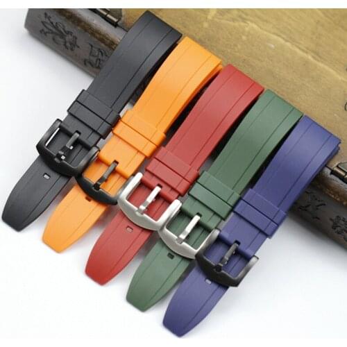20 22 24mm Black Blue Red Orange Green Silicone Rubber Universal Watch Band Replace For SamsungS3 HuaweiGT Strap Steel Pinbuckle