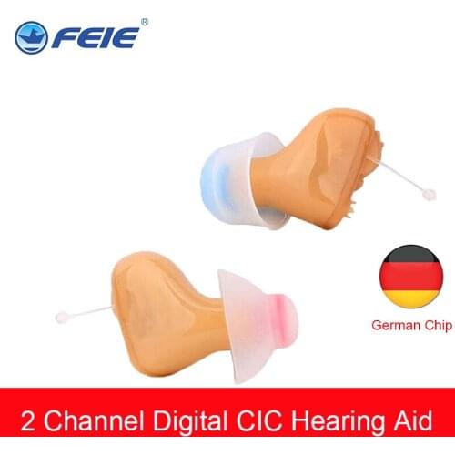 Cheapest Digital CIC Hearing Aids Invisible Earphones For Deaf 2 Channel S-100A Portable Headphones hearing device