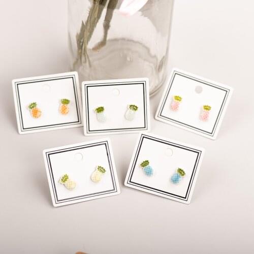 Plant Series Ceramic Multicolor Pineapple Earrings Fashion Gift Ear Studs Jewelry Wholesale For Women Girl #LY128