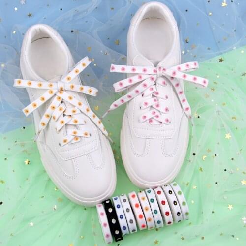 Little Daisies Shoelaces Cartoon Printing Fashion Unisex Flat Shoe laces High-top Canvas Sneakers Shoelace Sports Shoelaces