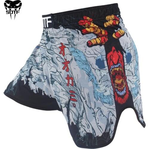 SOTF mma Venomous snake Stretch fabric Men Women geometric boxing shorts Tiger Muay Thai mma shorts boxing clothing fight shorts