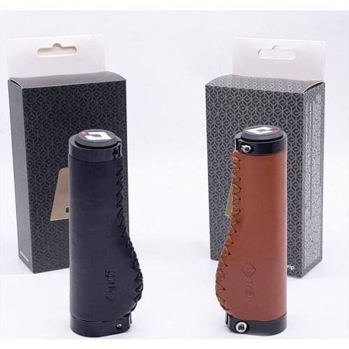 Bicycle Retro Leather Hand-sewn Meat Ball Grip Leather Comfortable Anti-skid Vibration Grip Bicycle Grip Bmx Bike. Parts