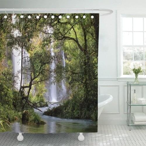 Bushwalking at The Cassowary Falls Daintree Area North Queensland Shower Curtain Waterproof 60 x 72 Inches Set with Hooks