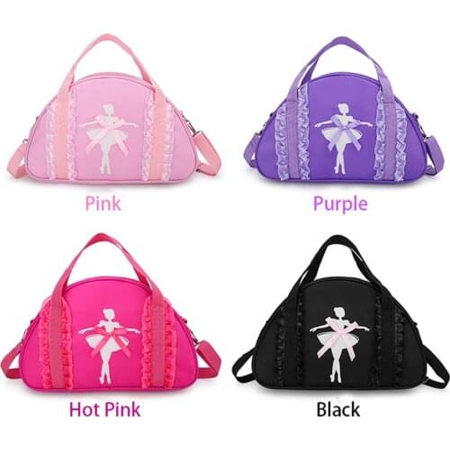 High Quality Waterproof Bag For Ballerina Lace Printing Handbag Pink Purple Girl Ballet Sport Yoga Princess Bags