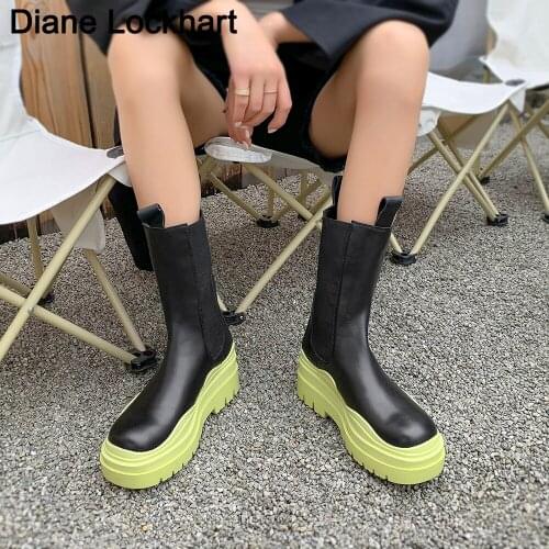 Women Chunky Heel Winter Boots Woman Shoes Brand Designer Chelsea Boot Female Platform Bottes Lasdies Casual Footwear Autumn