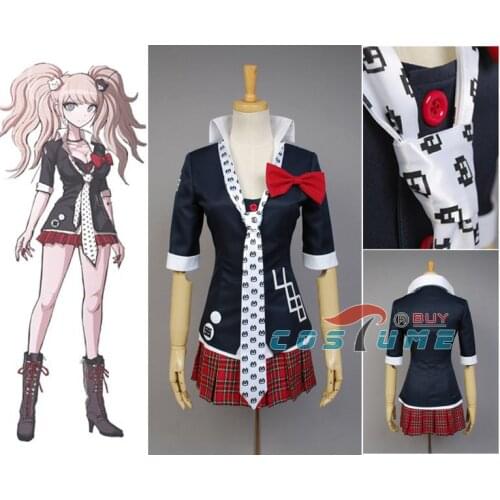 Danganronpa Cosplay Junko Enoshima Cosplay Costume Dress Uniform Full Suit Halloween Carnival Costumes