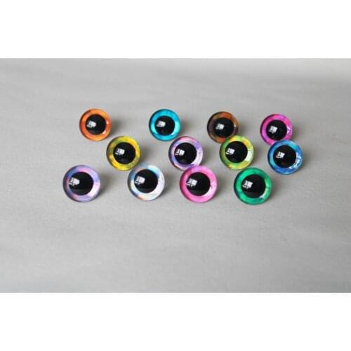 100pcs 14mm 16mm 18mm 20mm 25mm 30mm 35mm Trapezoid toy eyes 3D COLORFUL SAFETY DOLL EYES FOR DIY CRAFT--D12
