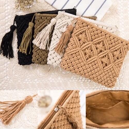 2019 New Fashion Lady Women Summer Lovely Retro Straw Knitted Handbag For Key Money Beach Long Bag Clutch