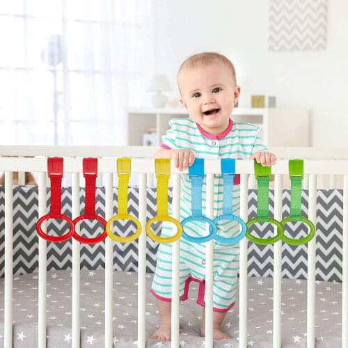 4pcs Cribs Bed Playpens Pull Rings Stand-Up Learning Assist Rings For Baby Infant Balance Training Learning Walk Assistance Toy