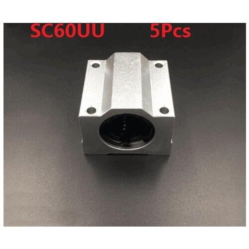 5pcs/lot SC60UU SCS60UU 60mm Bearings linear case unit linear guide shaft linear bearing blocks for CNC router 3D printer parts