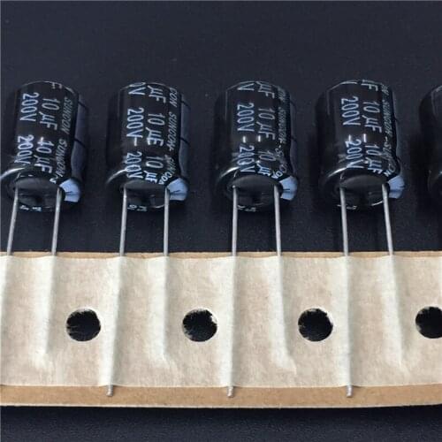 50pcs 10uF 200V SUNCON(SANYO) FAZ series 10x12.5mm 200V10uF Low Impedance Aluminum Electrolytic Capacitor