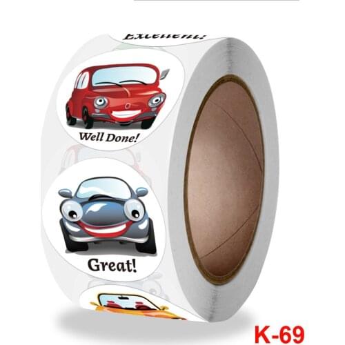 500Pcs Car Stickers for Kids Reward Stickers School Bus Car 8 Designs Birthday Party for Student Children Truck Toy Decor